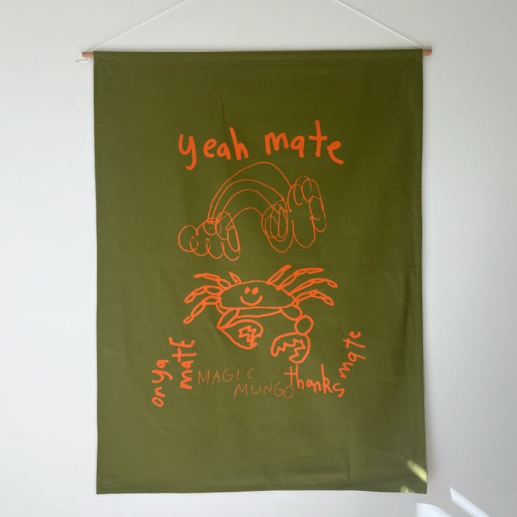 YEAH MATE WALL ART - Khaki